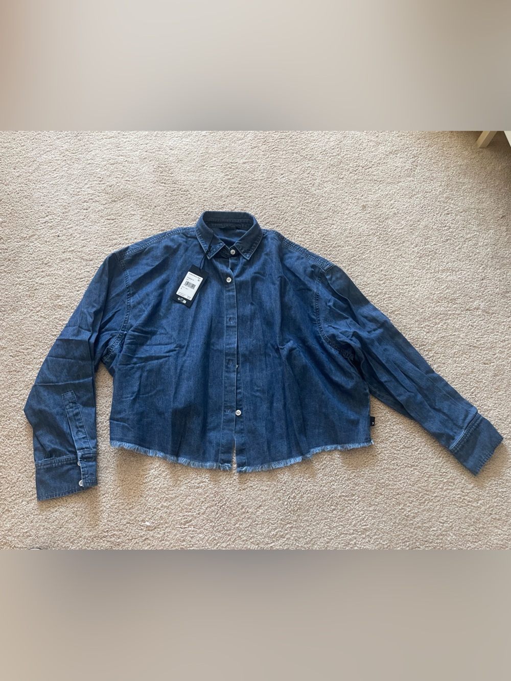 7 For All Mankind long sleeve denim shirt size S NWT